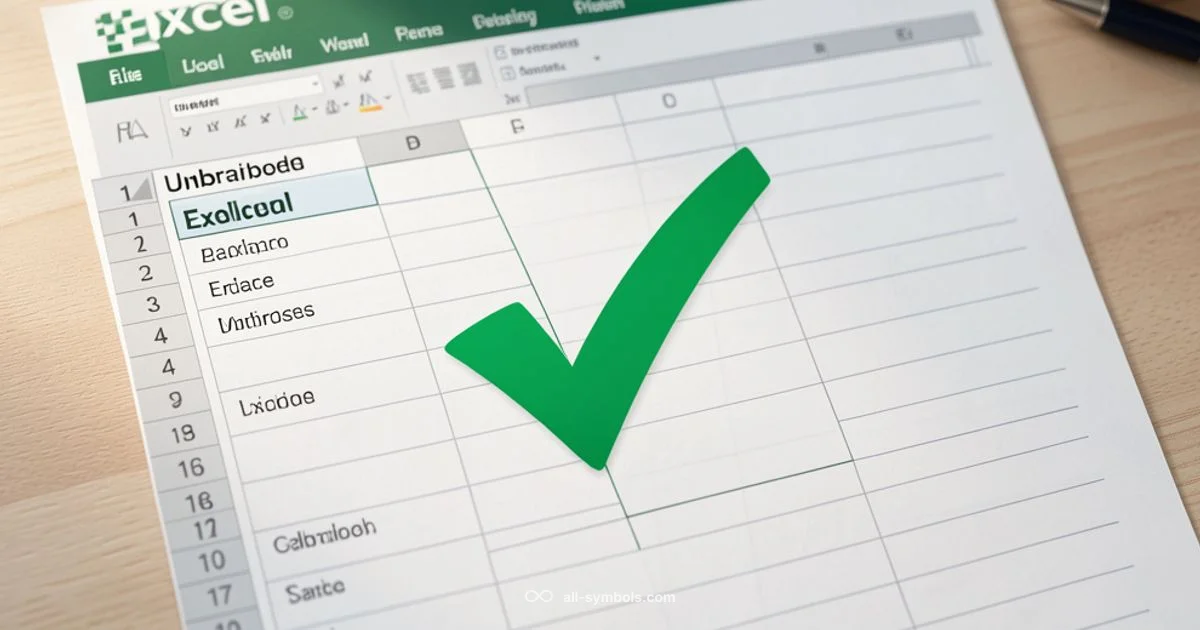 Check Symbol in Excel - All Symbols