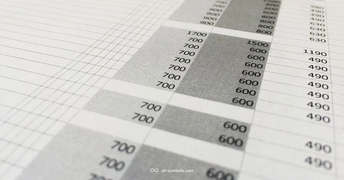 Excel Symbol Guide - All Symbols