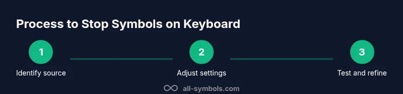 Infographic showing steps to stop symbols on keyboard