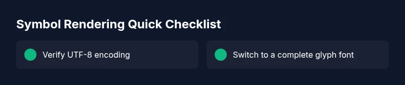 Checklist for fixing symbol rendering issues
