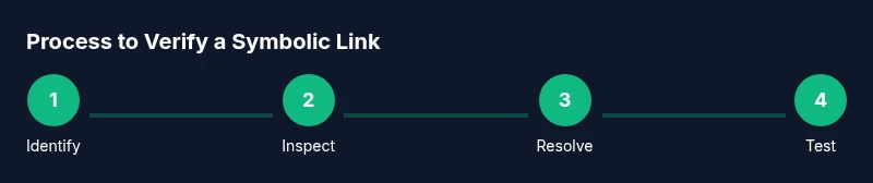Step-by-step process to verify a symbolic link