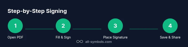 Process infographic showing 4-step signing with Adobe Acrobat