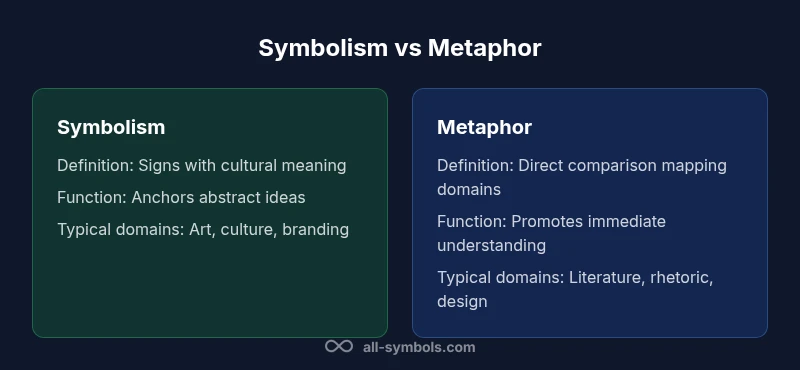 Infographic comparing symbolism and metaphor