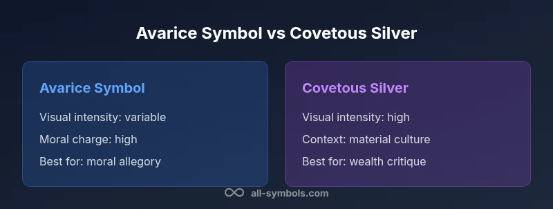 Comparison chart of avarice symbol vs covetous silver