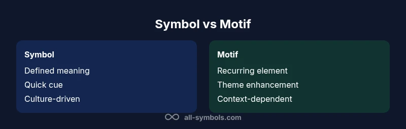 Infographic comparing symbol and motif in literature and design