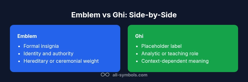 Comparison infographic showing Emblem vs Ghi